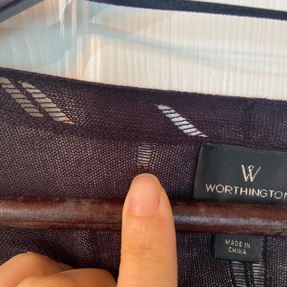 WORTHINGTON Sheer Black Shrug Striped Layering Long Sleeves Size Large - Picture 10 of 10